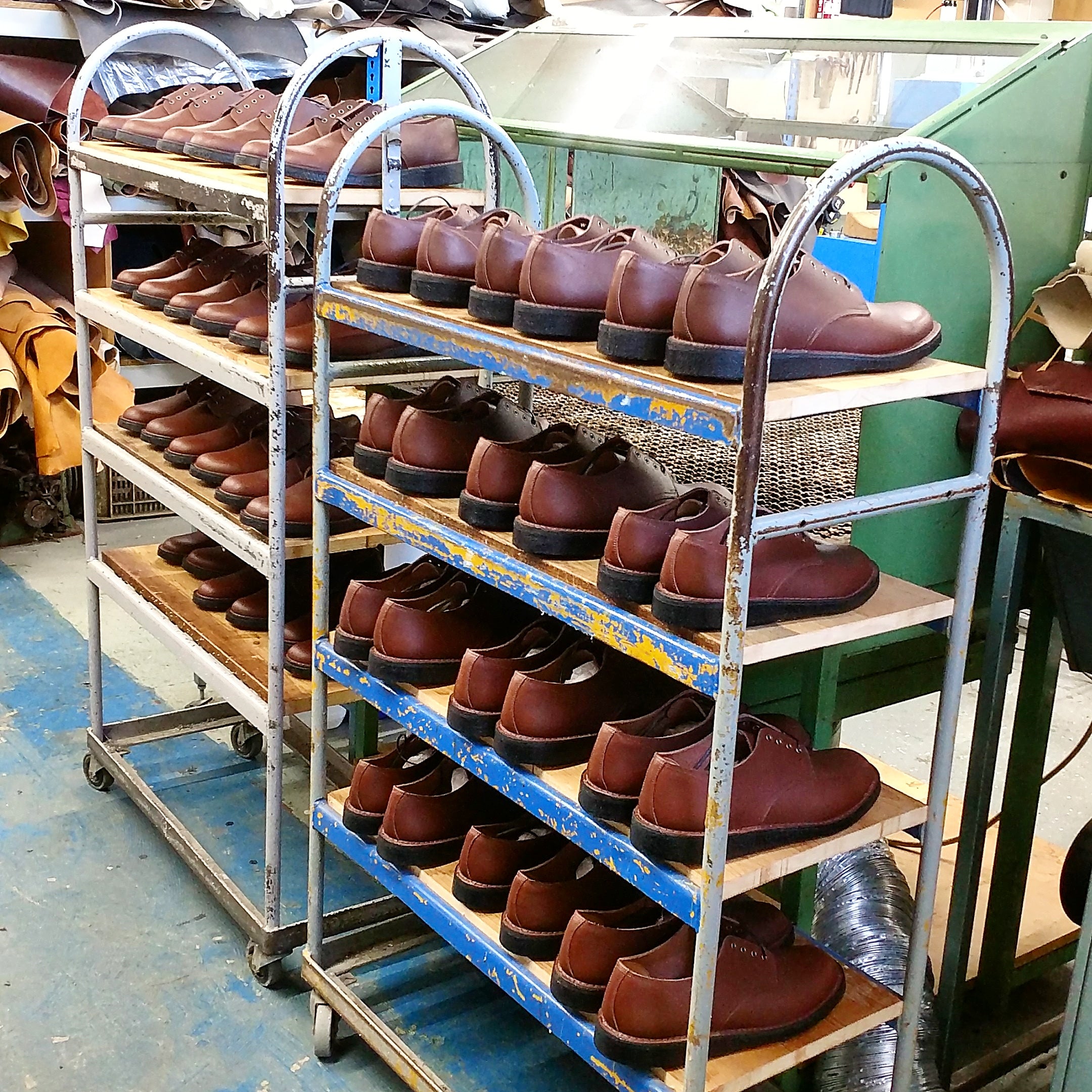 shoes on rack factory england