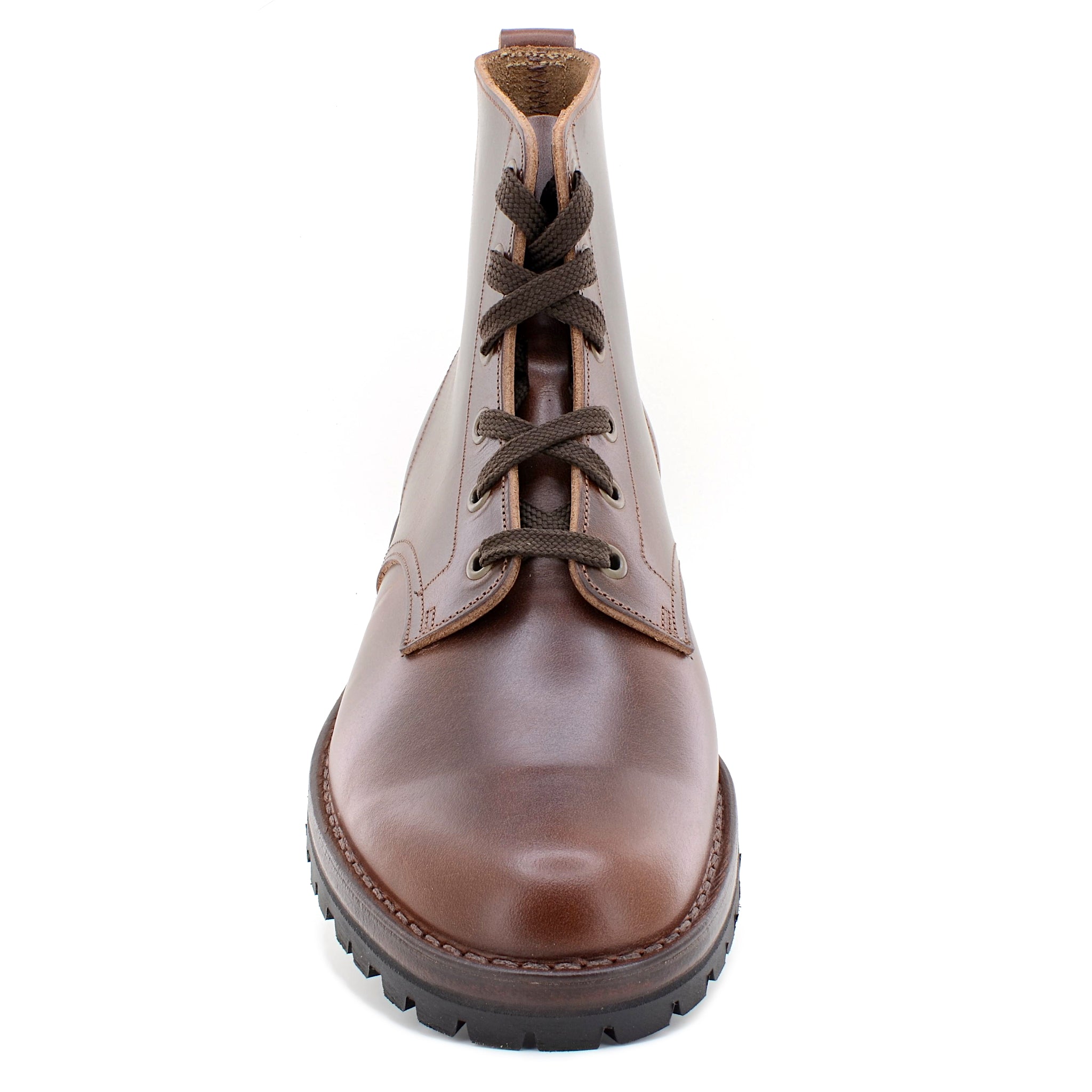 smooth brown leather walking boot