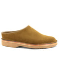 Golden suede slipper shoe