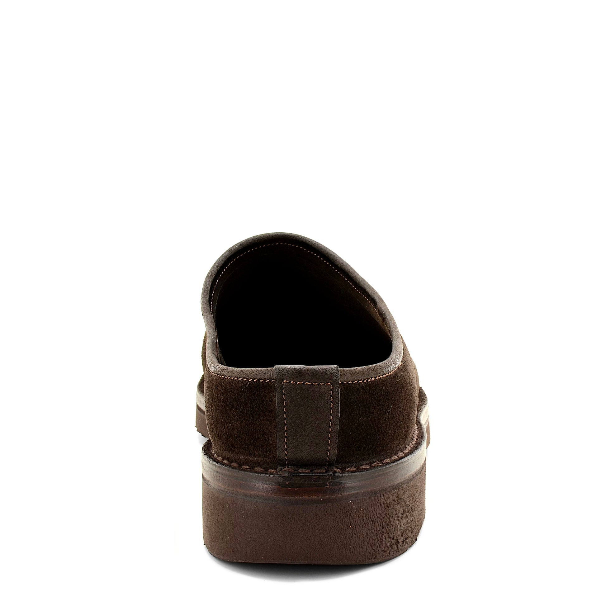 brown suede leather sliders