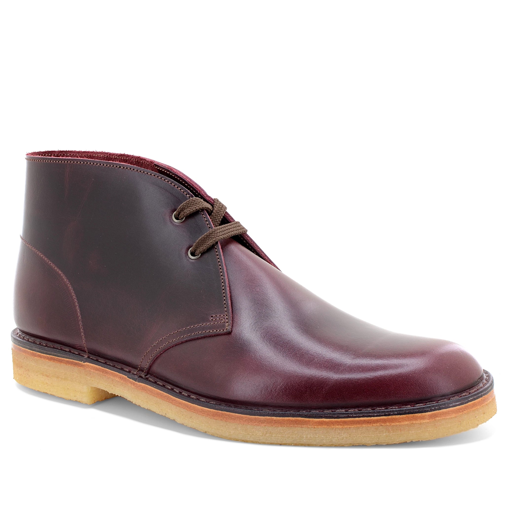 burgundy desert boots crepe sole