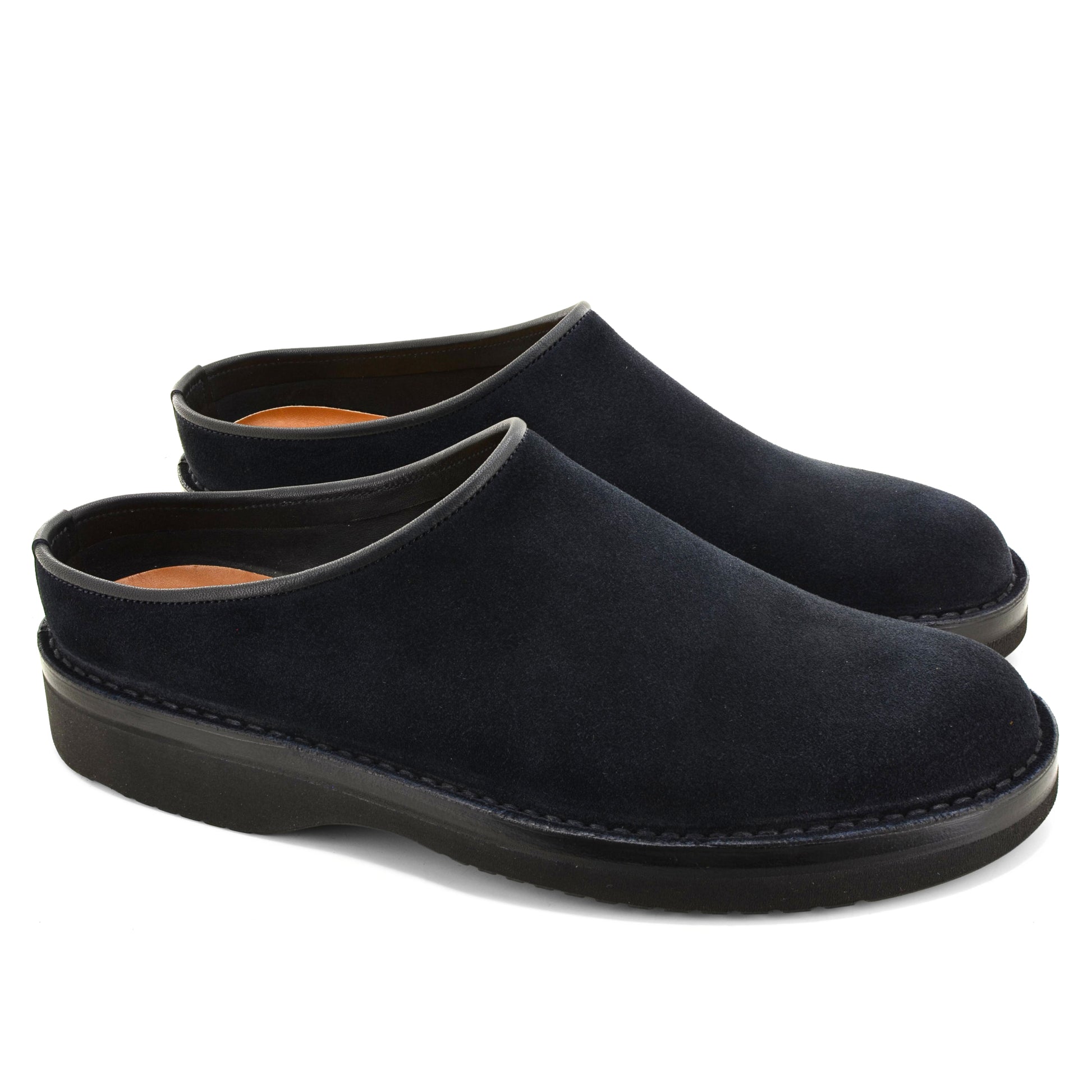 english made slippers navy suede