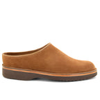 light brown suede clog
