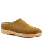 light tan suede slipper clog