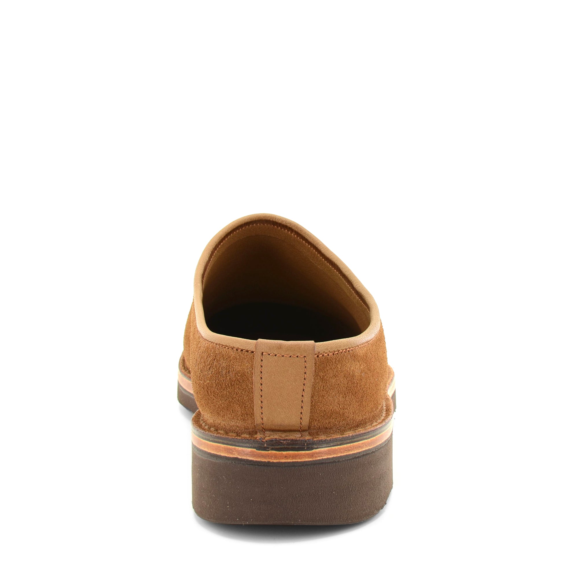 mid brown leather sliders