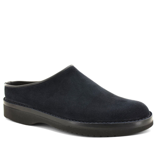navy suede slipper