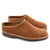 pair light brown suede leather clogs