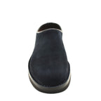slip on navy suede shoe