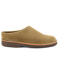 tan suede clog