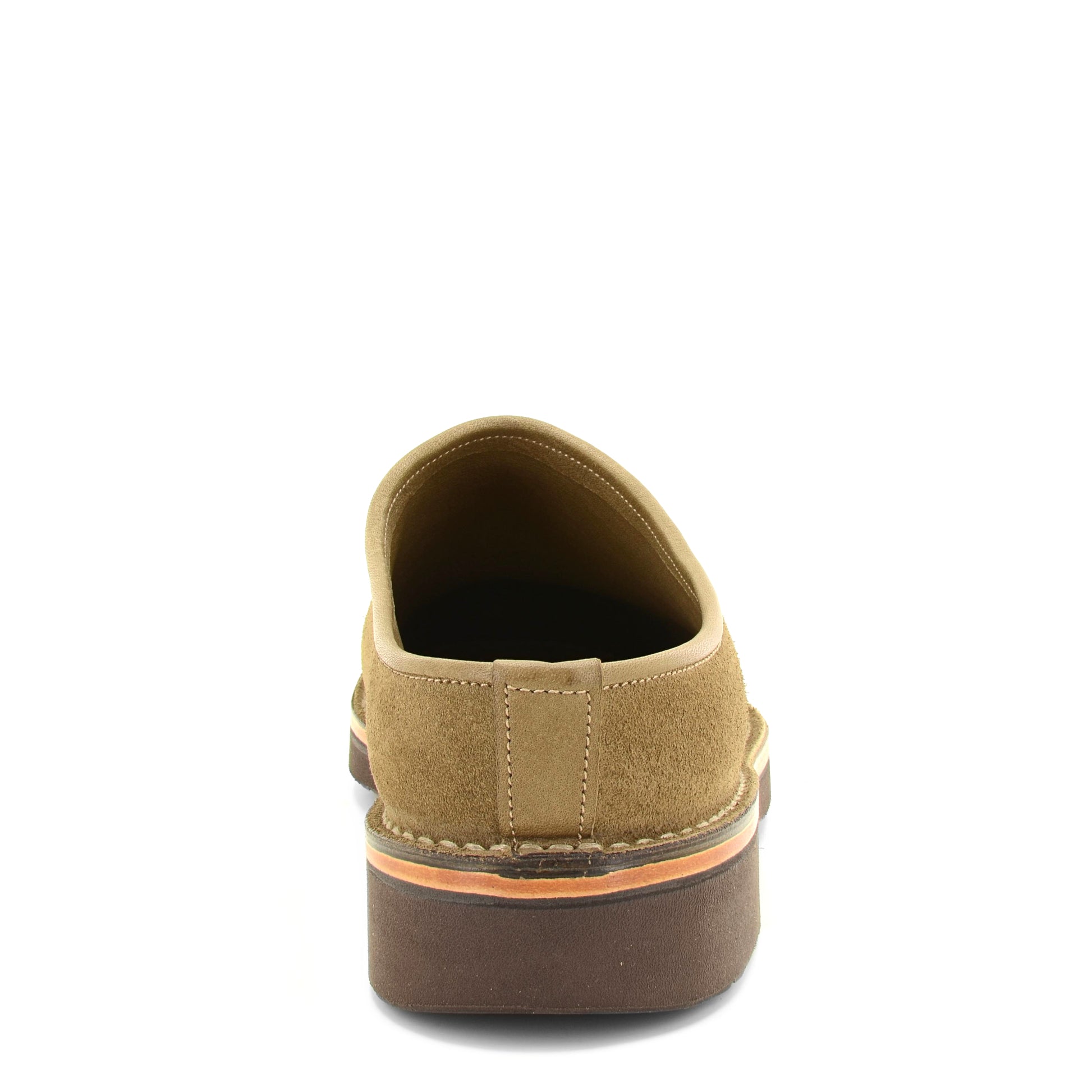 tan suede leather sliders