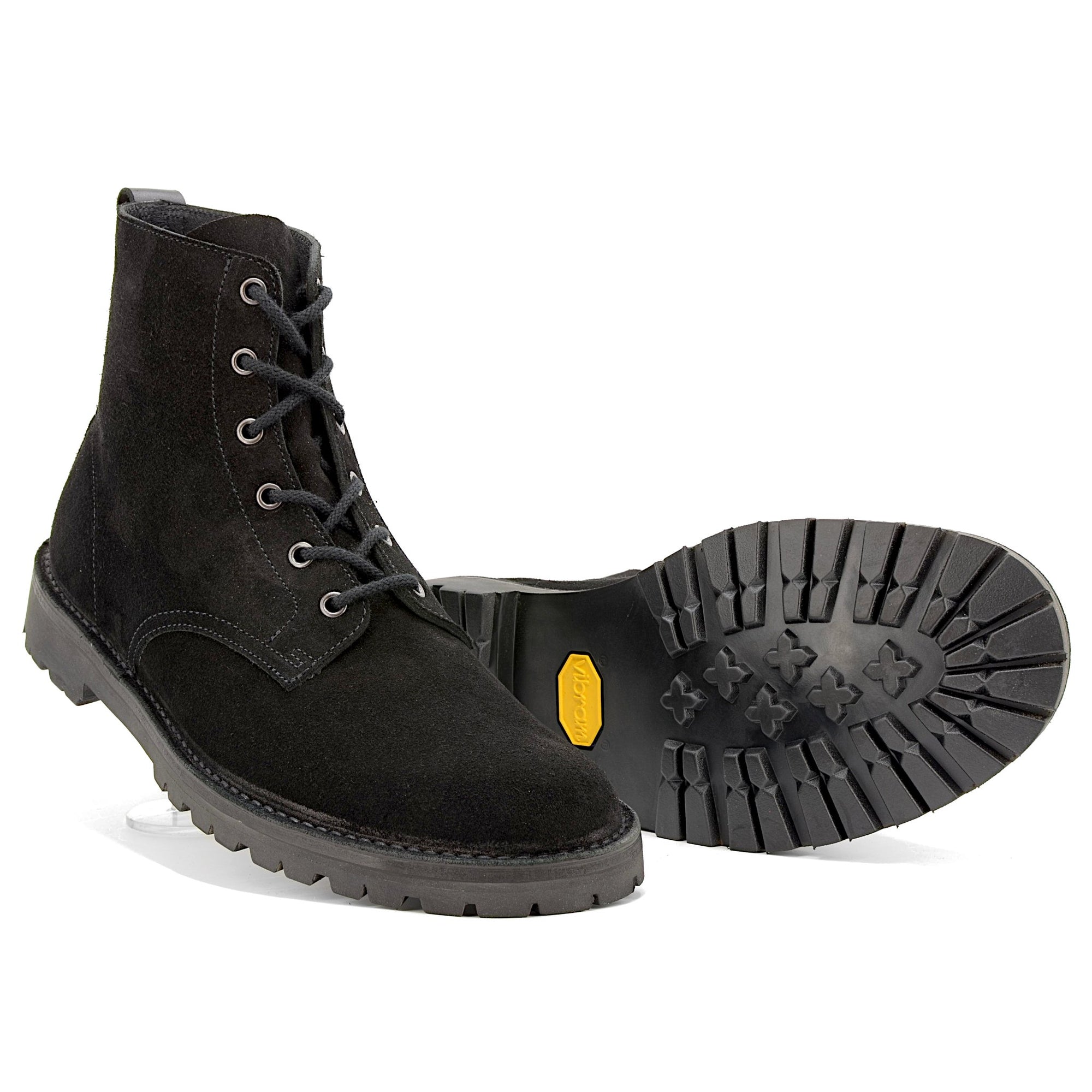 black suede hitop desert boots