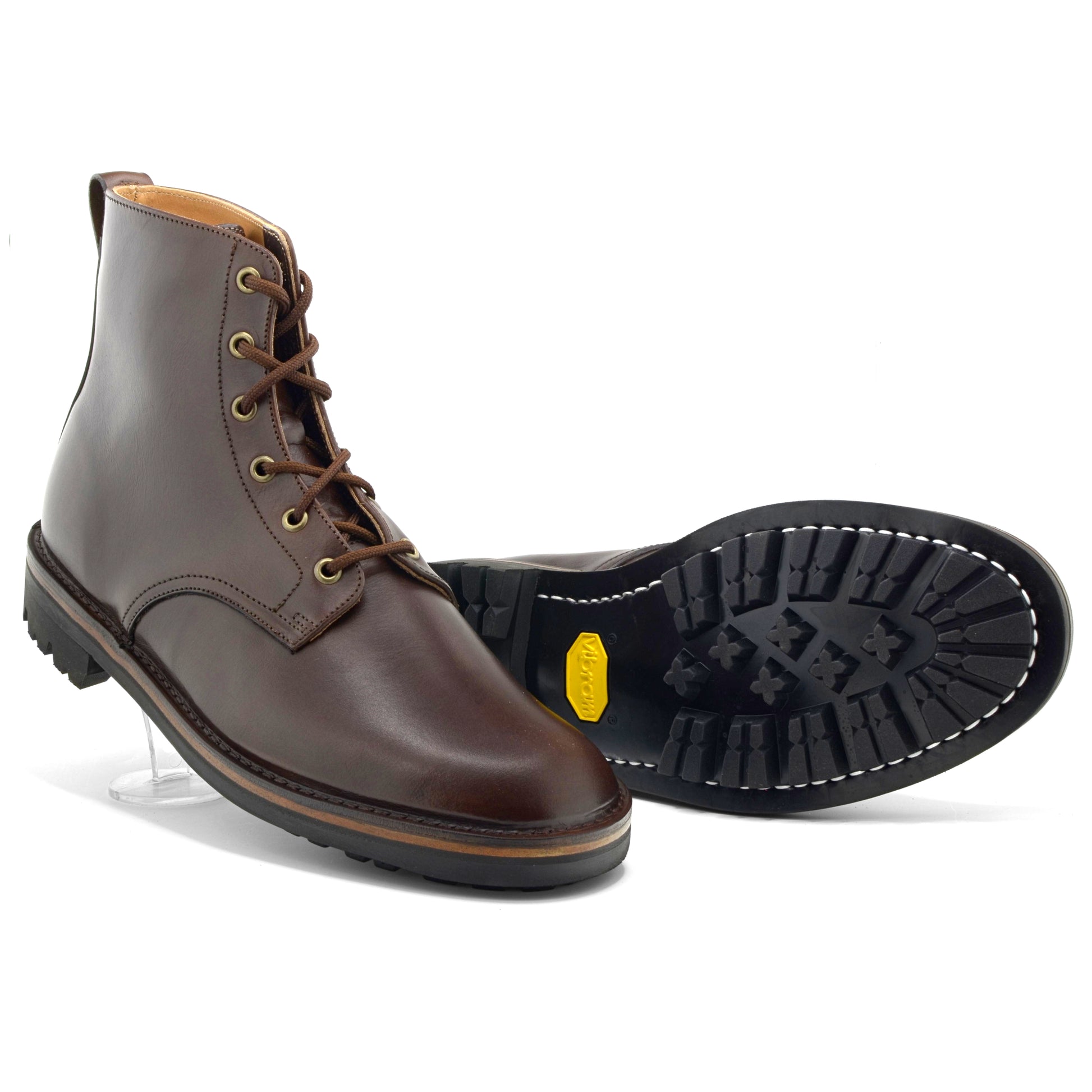 brown leather british commando boots