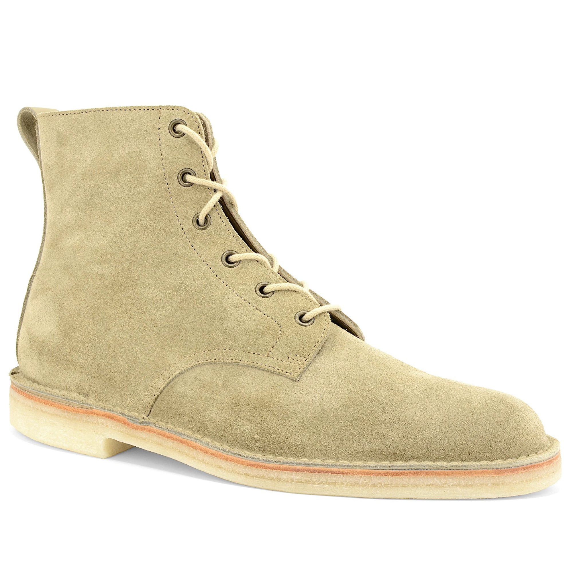 Stitchdown Desert Hi Top Boot Sand Suede Made in England